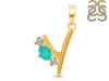 Green Onyx & White Topaz Alphabet Y Pendant GRO-RDA-77.
