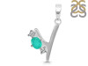Green Onyx & White Topaz Alphabet Y Pendant GRO-RDA-77.