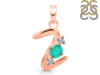 Green Onyx & White Topaz Alphabet Z Pendant GRO-RDA-78.