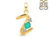 Green Onyx & White Topaz Alphabet Z Pendant GRO-RDA-78.