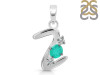 Green Onyx & White Topaz Alphabet Z Pendant GRO-RDA-78.