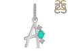Green Onyx & White Topaz Alphabet A Pendant GRO-RDA-79.