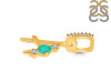 Green Onyx & White Topaz Alphabet A Pendant GRO-RDA-79.
