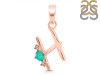 Green Onyx & White Topaz Alphabet H Pendant GRO-RDA-8.