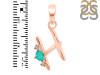 Green Onyx & White Topaz Alphabet H Pendant GRO-RDA-8.