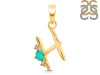 Green Onyx & White Topaz Alphabet H Pendant GRO-RDA-8.