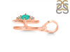 Green Onyx & White Topaz Alphabet H Pendant GRO-RDA-8.