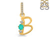 Green Onyx & White Topaz Alphabet B Pendant GRO-RDA-80.