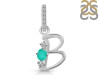Green Onyx & White Topaz Alphabet B Pendant GRO-RDA-80.