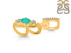 Green Onyx & White Topaz Alphabet B Pendant GRO-RDA-80.