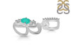Green Onyx & White Topaz Alphabet B Pendant GRO-RDA-80.