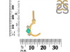Green Onyx & White Topaz Alphabet C Pendant GRO-RDA-81.