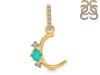 Green Onyx & White Topaz Alphabet C Pendant GRO-RDA-81.