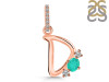 Green Onyx & White Topaz Alphabet D Pendant GRO-RDA-82.
