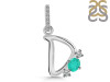 Green Onyx & White Topaz Alphabet D Pendant GRO-RDA-82.