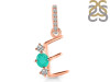 Green Onyx & White Topaz Alphabet E Pendant GRO-RDA-83.