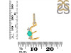 Green Onyx & White Topaz Alphabet E Pendant GRO-RDA-83.
