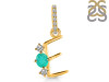 Green Onyx & White Topaz Alphabet E Pendant GRO-RDA-83.