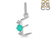 Green Onyx & White Topaz Alphabet E Pendant GRO-RDA-83.