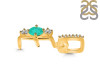 Green Onyx & White Topaz Alphabet E Pendant GRO-RDA-83.