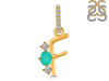 Green Onyx & White Topaz Alphabet F Pendant GRO-RDA-84.