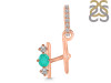 Green Onyx & White Topaz Alphabet H Pendant GRO-RDA-86.