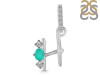 Green Onyx & White Topaz Alphabet H Pendant GRO-RDA-86.