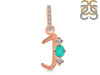 Green Onyx & White Topaz Alphabet J Pendant GRO-RDA-88.