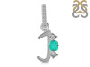 Green Onyx & White Topaz Alphabet J Pendant GRO-RDA-88.