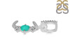Green Onyx & White Topaz Alphabet J Pendant GRO-RDA-88.