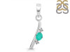 Green Onyx & White Topaz Alphabet I Pendant GRO-RDA-9.