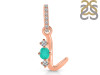 Green Onyx & White Topaz Alphabet L Pendant GRO-RDA-90.
