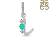 Green Onyx & White Topaz Alphabet L Pendant GRO-RDA-90.