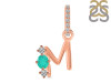 Green Onyx & White Topaz Alphabet M Pendant GRO-RDA-91.