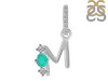 Green Onyx & White Topaz Alphabet M Pendant GRO-RDA-91.