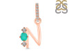 Green Onyx & White Topaz Alphabet N Pendant GRO-RDA-92.