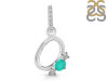 Green Onyx & White Topaz Alphabet O Pendant GRO-RDA-93.