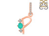 Green Onyx & White Topaz Alphabet P Pendant GRO-RDA-94.