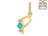 Green Onyx & White Topaz Alphabet P Pendant GRO-RDA-94.