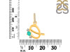 Green Onyx & White Topaz Alphabet Q Pendant GRO-RDA-95.