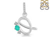 Green Onyx & White Topaz Alphabet Q Pendant GRO-RDA-95.