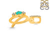 Green Onyx & White Topaz Alphabet Q Pendant GRO-RDA-95.