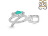 Green Onyx & White Topaz Alphabet Q Pendant GRO-RDA-95.