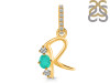 Green Onyx & White Topaz Alphabet R Pendant GRO-RDA-96.