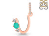 Green Onyx & White Topaz Alphabet U Pendant GRO-RDA-99.