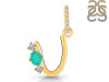 Green Onyx & White Topaz Alphabet U Pendant GRO-RDA-99.