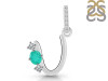 Green Onyx & White Topaz Alphabet U Pendant GRO-RDA-99.