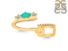 Green Onyx & White Topaz Alphabet U Pendant GRO-RDA-99.