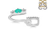Green Onyx & White Topaz Alphabet U Pendant GRO-RDA-99.