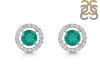 Green Onyx & White Topaz Stud Earring GRO-RDE-1003.
